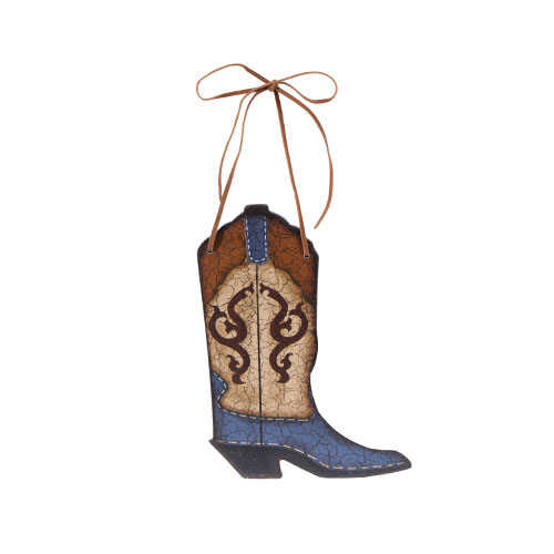 Wooden Cowboy Boot Ornament