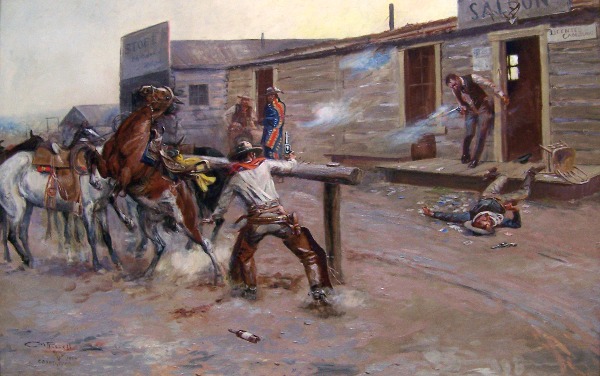 Charles M. Russell, Gun Fighter. 1904, oil on canvas. Petrie Collection. 