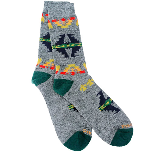 Pendleton Wool Crew Socks Tucson (Green) C.M. Russell Museum
