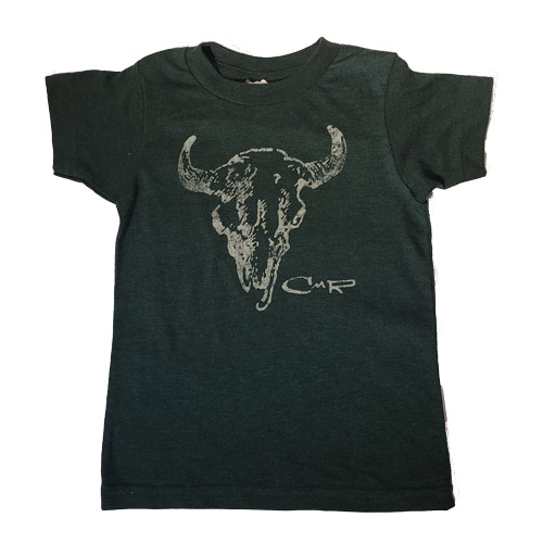 Kids Green CMR Skull Shirt C.M. Russell Museum