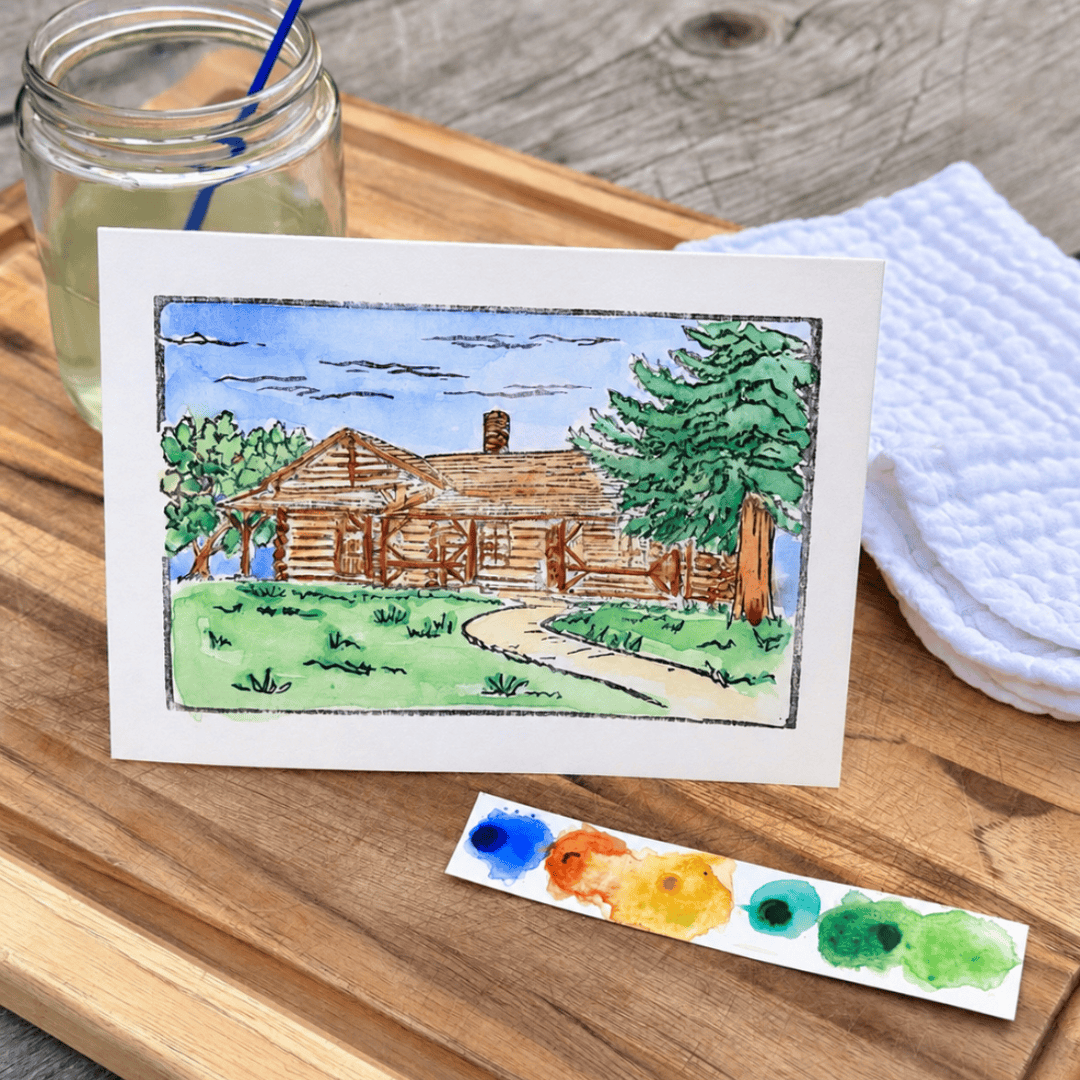 5x7 CMR Cabin Watercolor Notecard